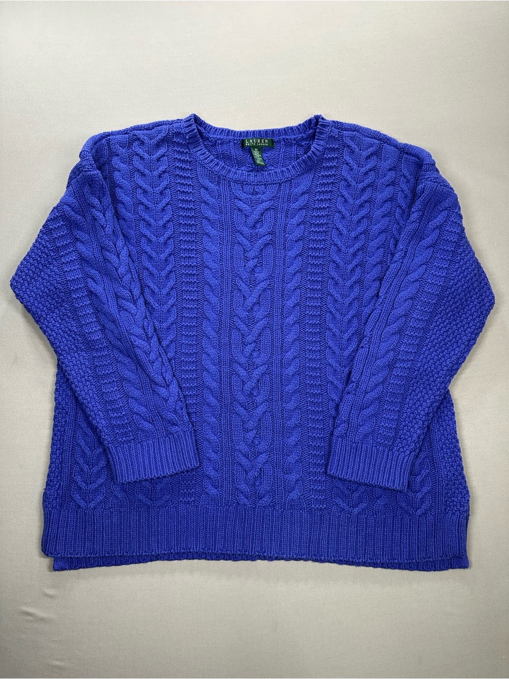 Lauren Ralph Lauren Cable Knit Crewneck Sweater - Womens, Fits Large/XL (tag 2X)